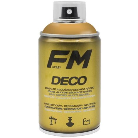 FM pintura spray deco oro rico 250ml bote , Pintura en spray Deco oro FM Pintura alquídica de secado rápido indicada tanto para bricolaje, industria, construcción, como para pe