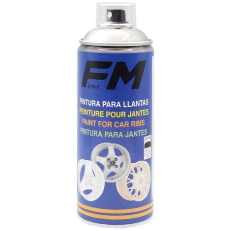 FM pintura spray llantas plata 400ml bote , Pintura en spray para llantas FM Especialmente concebida para pintar las llantas Semejante a los colores originales, semibrillo,