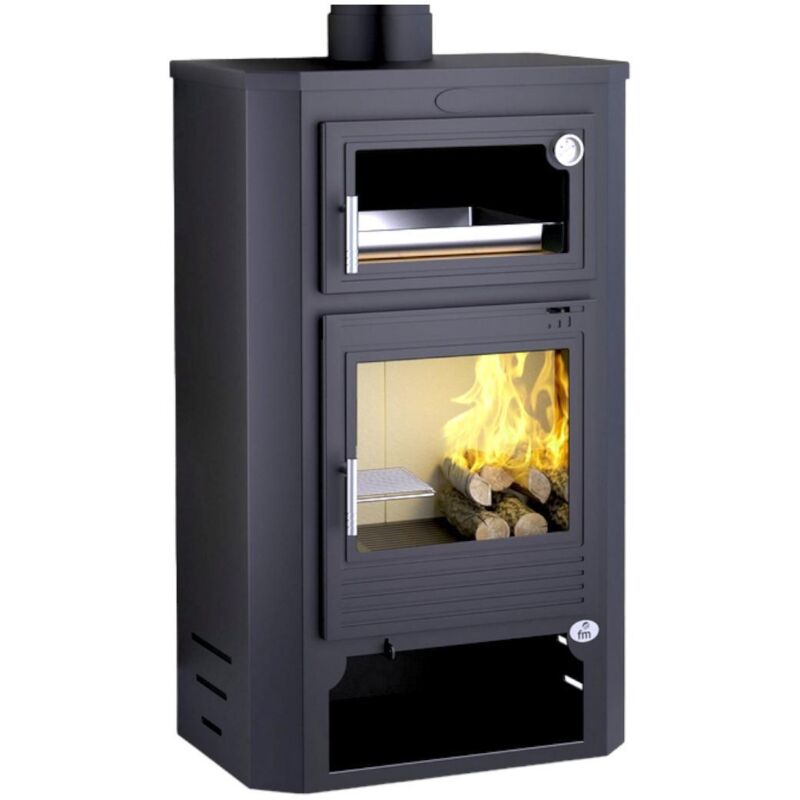 Fm Po&ecirc;le &Agrave; Bois Acier M-104 10kw Avec Porte En Fonte Et Four