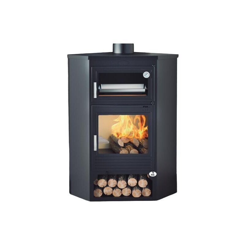 Fm Calefaccion - Poêle à bois d'angle avec four - firematic Buffalo 11.3 kW