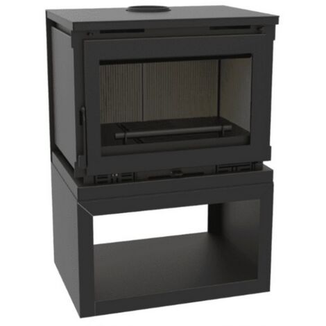 FM Poêle à bois acier M-170 L 12.5kW avec bûcher