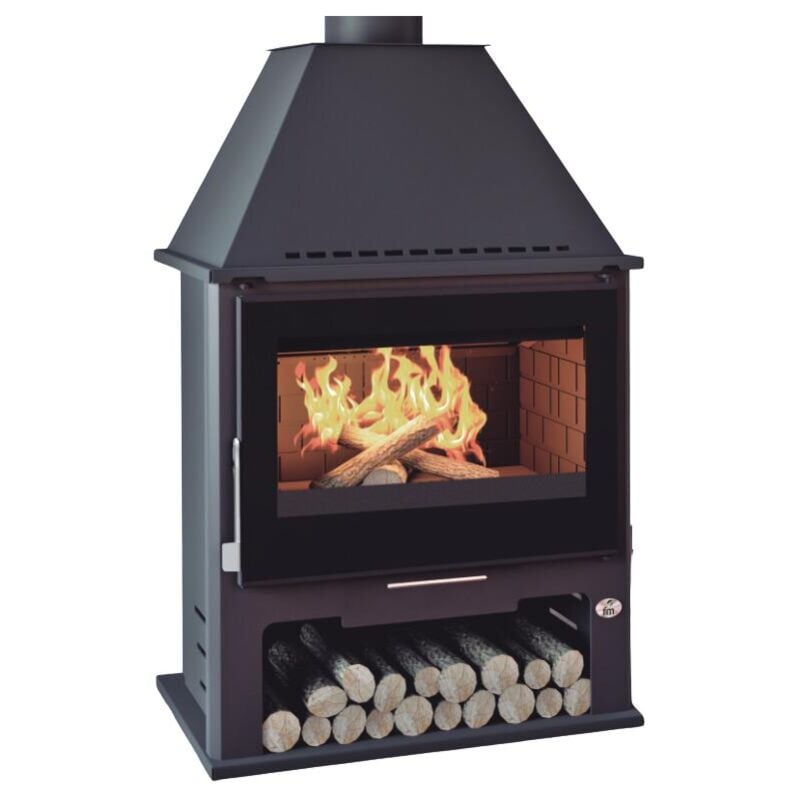 Fm Calefaccion - Poêle à bois ventilé - firematic Boston Luxe 12.6 kW Foyer Vermiculite