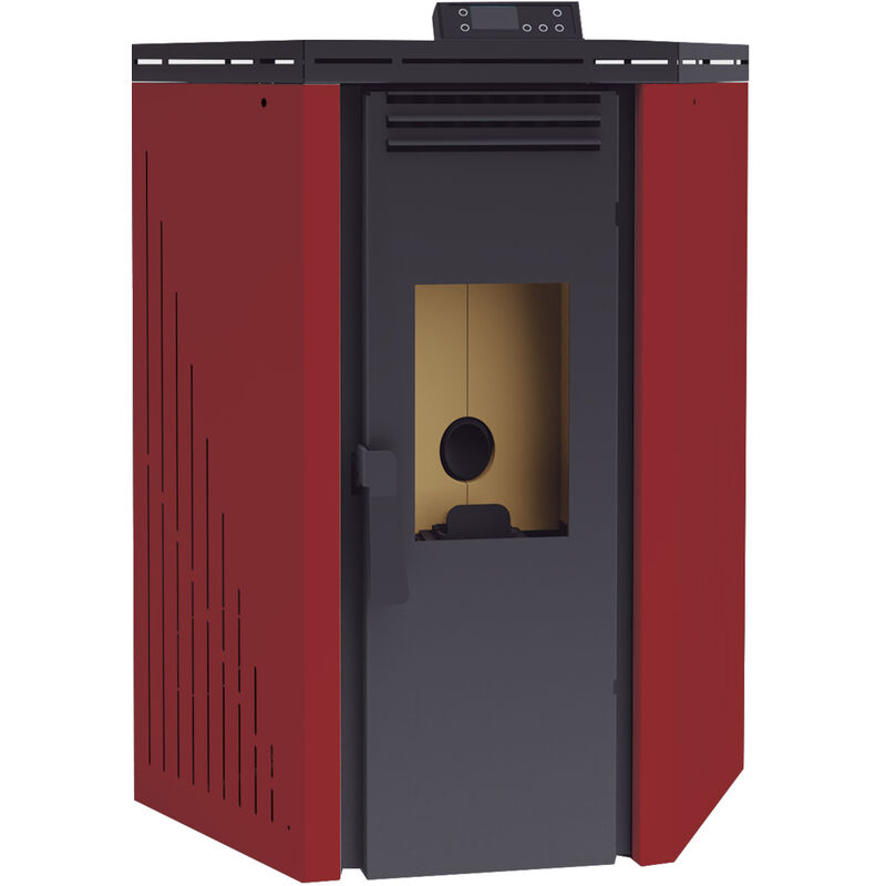 Fm Poêle à granulés d'angle BP-101R 9,5kW Rouge