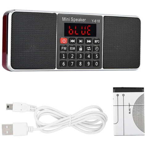 FM-Stereo-Radio 87,5–108 MHz mit MP3-Wiedergabe, Freisprechfunktion, USB- und Speicheranschluss – Rot