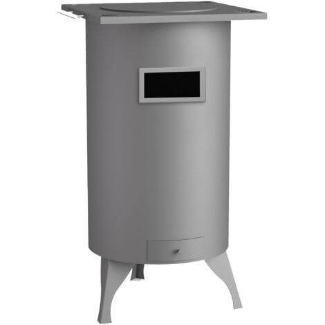 Stufa a legna rotonda 8 kW – Acciaio a doppia parete – Maniglie inox – Verniciatura resistente fino a 600 °C – Per riscaldare fino a 200 m³ – Fm Biomasa