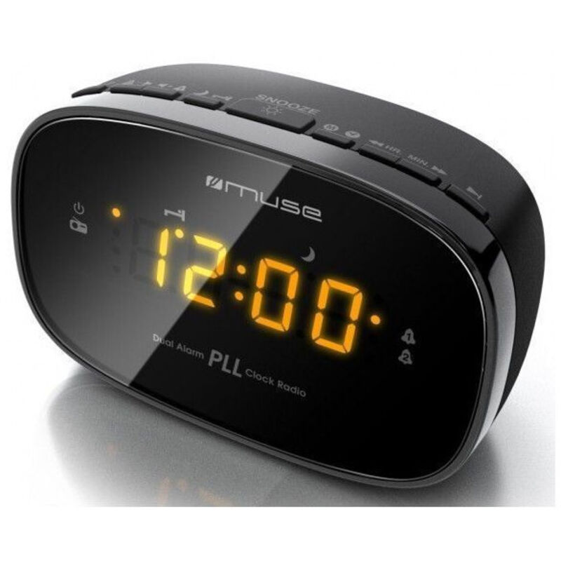 Muse - Radio-réveil double alarme noir m150cr