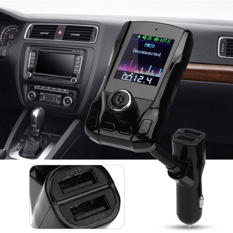 FM39 Kabelloser Bluetooth-Autosender mit MP3-Player, 1,8-Zoll-TFT-Bildschirm und 360°-Drehung