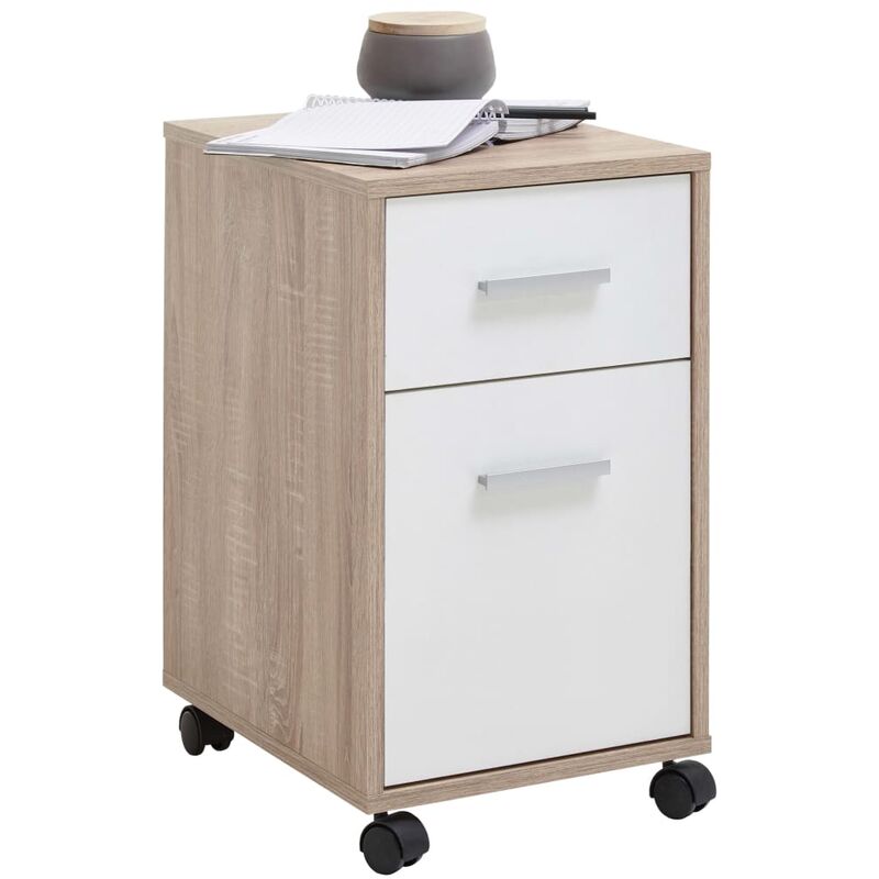 

FMD Cajonera móvil color roble y blanco