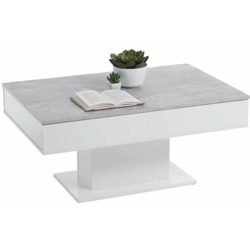 Fmd Moderne Wohnzimmertisch Beton Grau 100x65 Cm