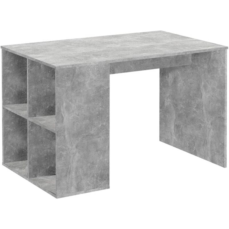 Desk with Side Shelves 117x73x75 cm Concrete FMD