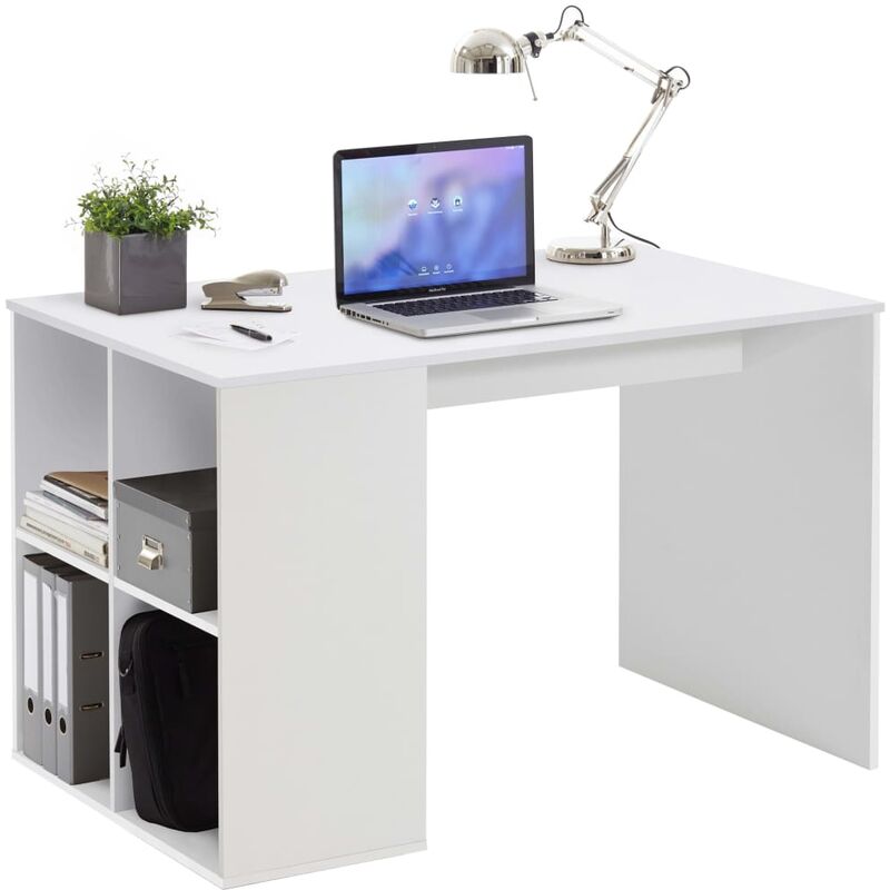 

FMD Escritorio con estantes laterales blanco 117x72,9x73,5 cm