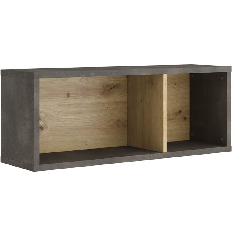 

FMD Estante de pared con 2 compartimentos roble artesanal oscuro acero - Multicolor