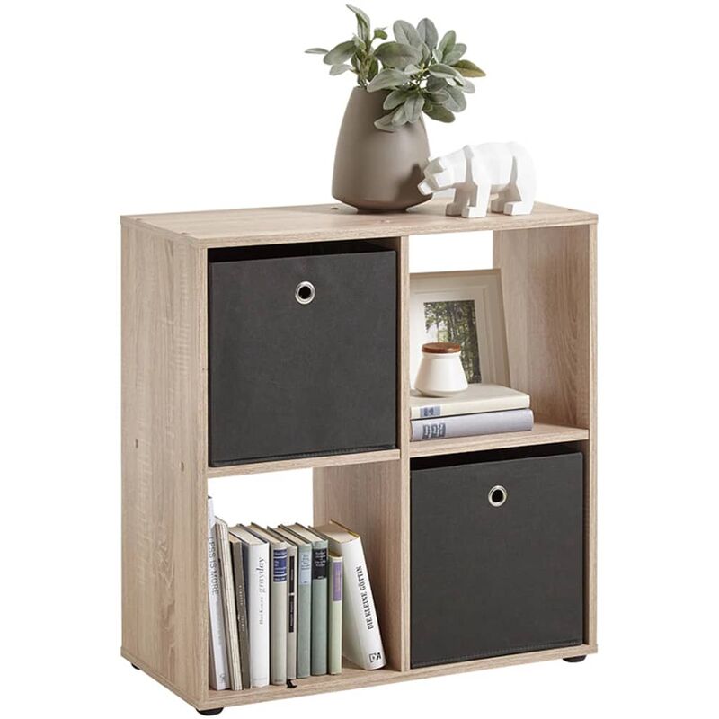 

FMD Estantería con 4 Compartimentos Color Roble - Beige