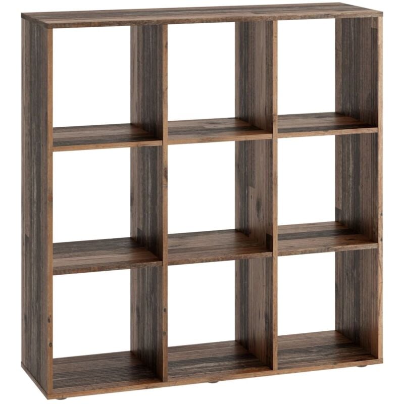 

FMD Estantería con 9 compartimentos color madera envejecida - Marrón