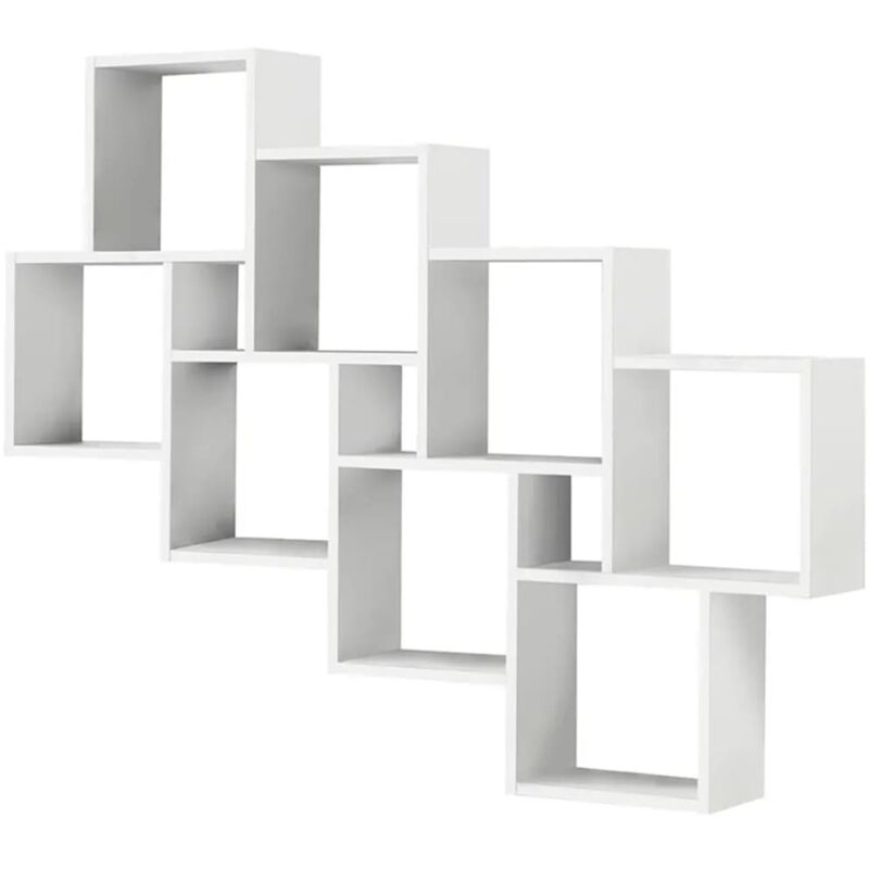 

FMD Estantería de Pared con 11 Compartimentos Blanca - Blanco