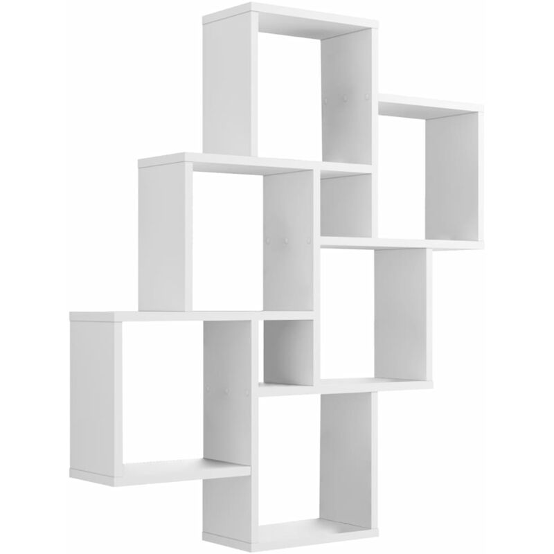 

FMD Estantería de Pared con 8 Compartimentos Blanca - Blanco