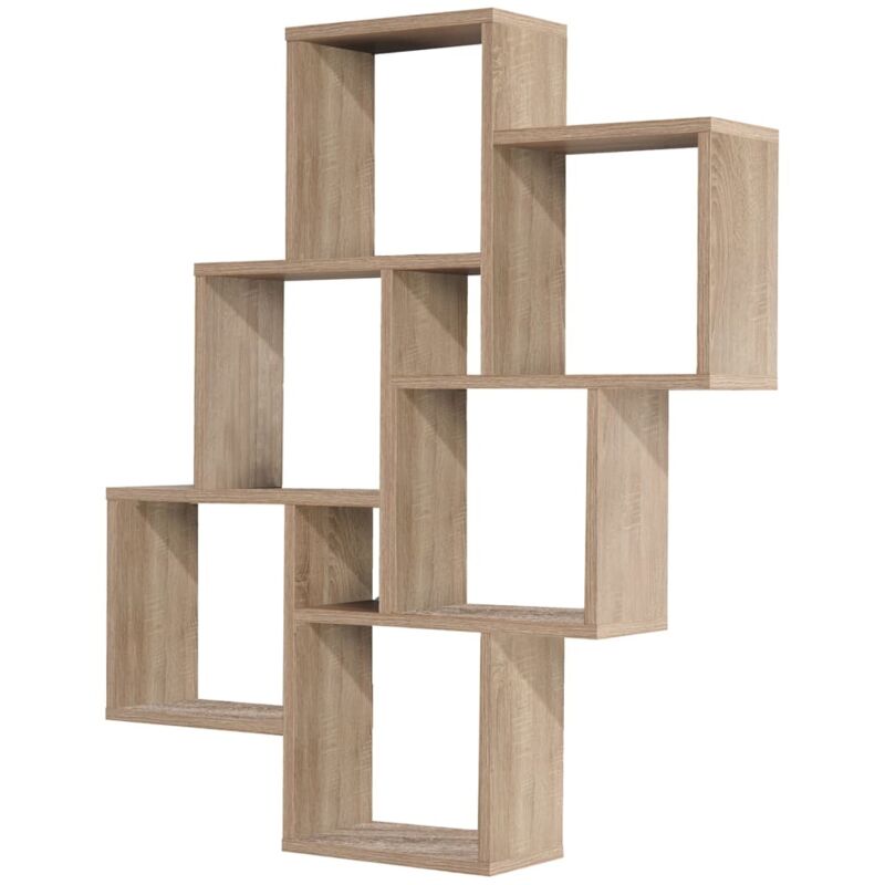 

FMD Estantería de Pared con 8 Compartimentos Color Roble - Marrón