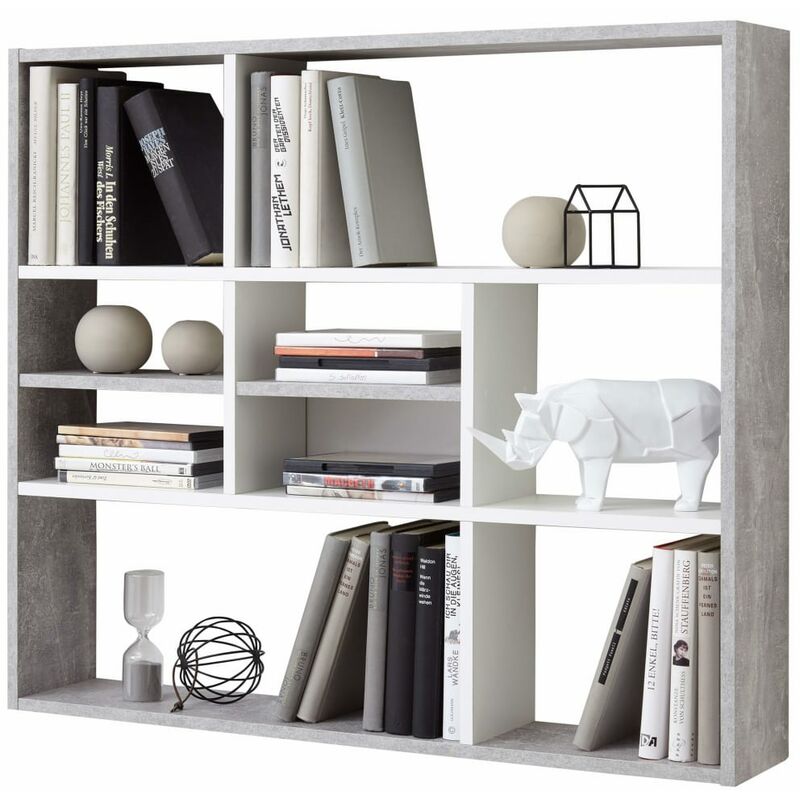 

FMD Estantería de pared con 9 compartimentos gris hormigón