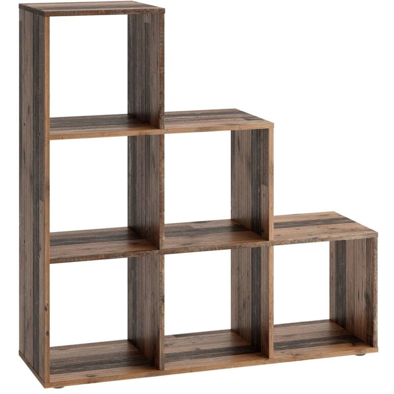 

FMD Estantería/divisor de espacios 6 compartimentos madera envejecida - Marrón