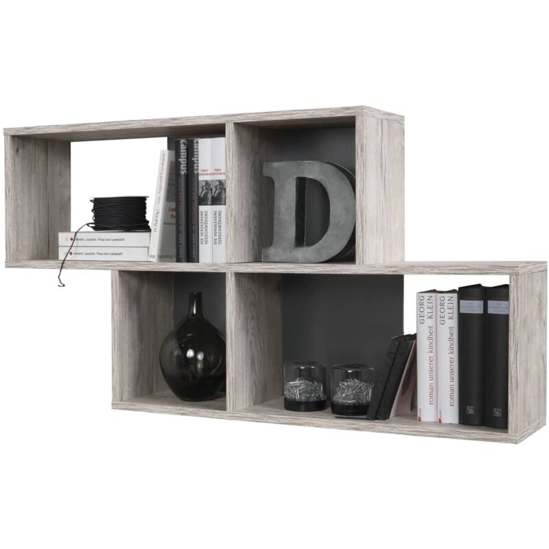 

FMD Estantería de Pared con 4 Compartimentos Color Roble Arena - Marrón