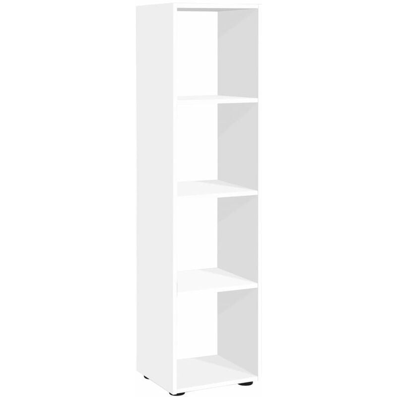 Tagère sur pied avec 4 compartiments Blanc FMD Blanc