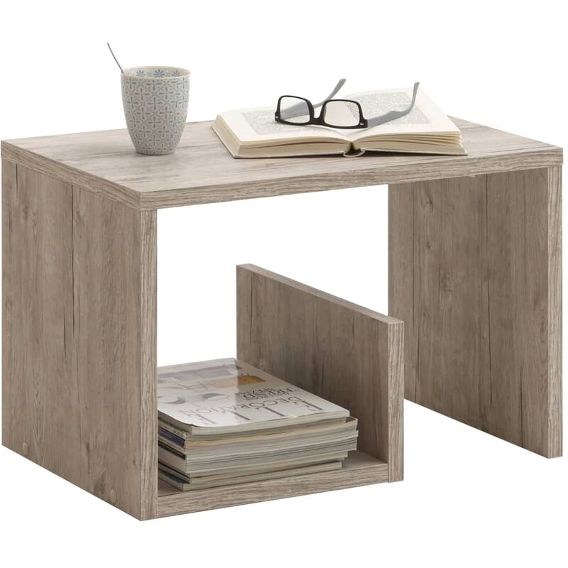 

FMD Mesa de centro 2 en 1 color roble arena 59,1x35,8x37,8 cm