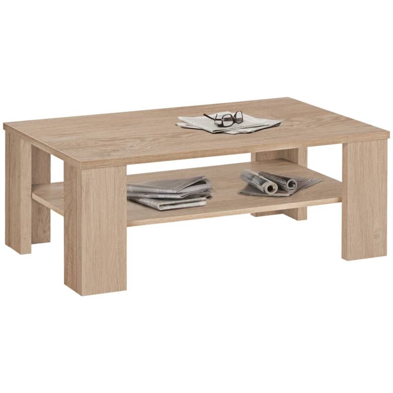 

Mesa de centro con estante color roble - Gris - FMD