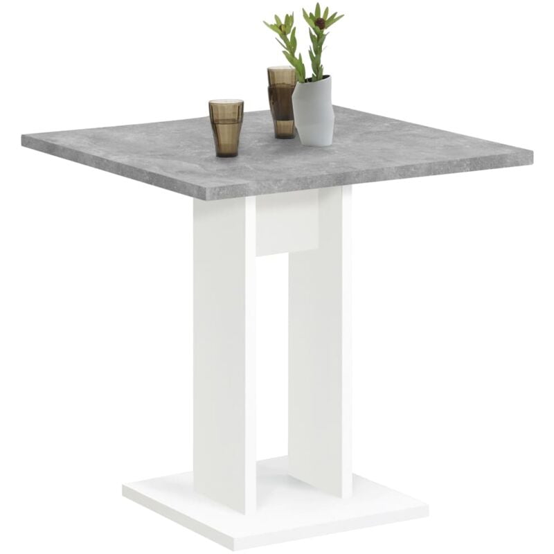 

Mesa de Comedor 70 cm Gris Hormigón y Blanco - Gris - FMD