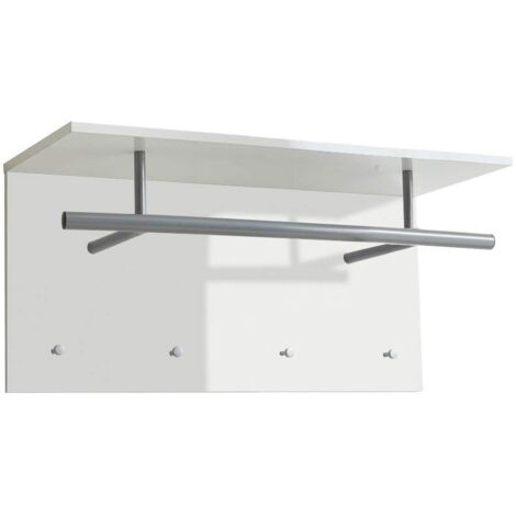 FMD Moebel Appendiabiti, Legno, Bianco Lucido, 35 x 72 x 29.3 cm