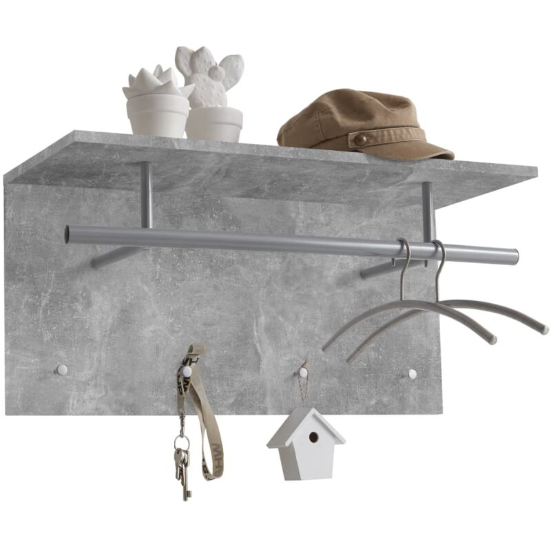 

FMD Perchero de pared gris hormigón 72x29,3x34,5 cm - Gris
