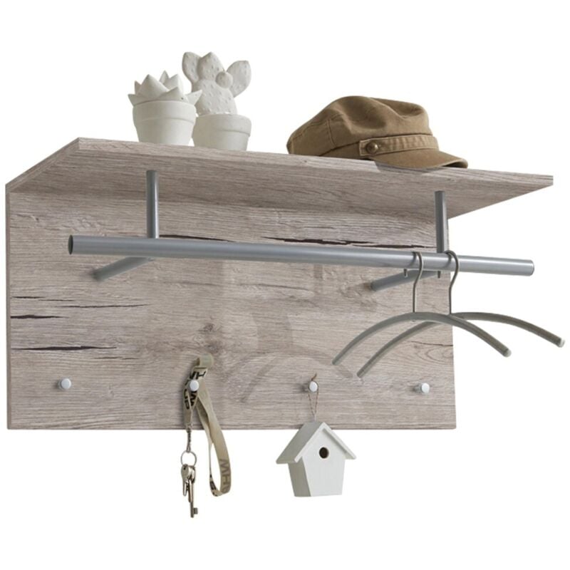 FMD - calicosy - Porte-Manteau Murale avec Penderie 4 Crochets L72 cm - Spot