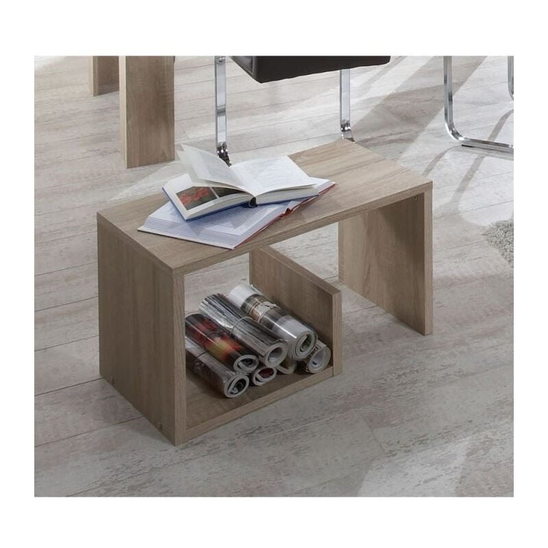 FMD - Table basse - Décor chene - L59 x H38 x P36 cm - Fabriqué en Allemagne
