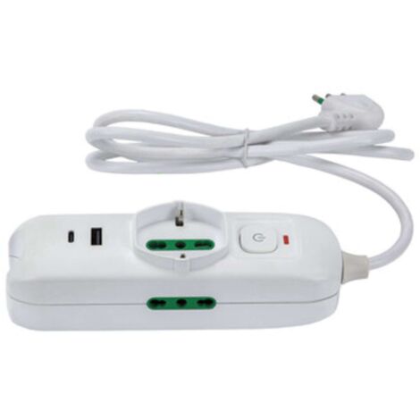 FME 474124 MULTIPRESA 2P BIP+1BIP/SCH+USB-A-C TRIAX
