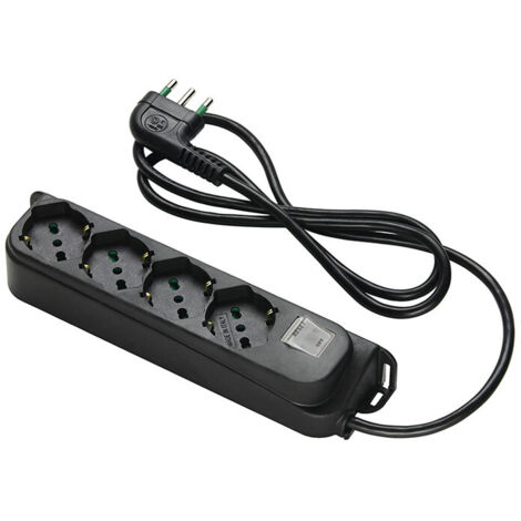 FME 47.4214 MULTIPRESA 4P BIP/SC+INT SICUR 10A NER- 1,0 pz
