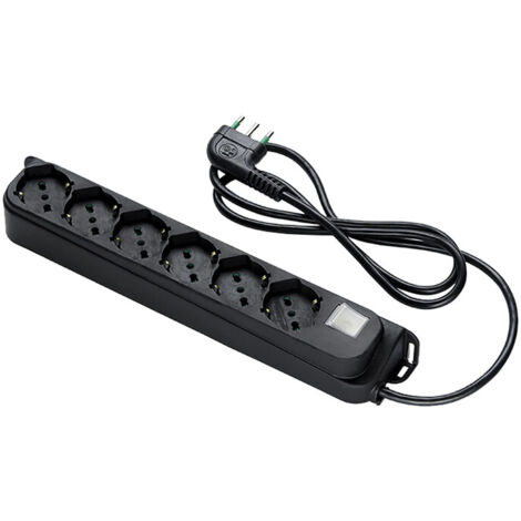 FME 47.431 MULTIPRESA 6P BIP/SC+INT NERO- 1,0 pz