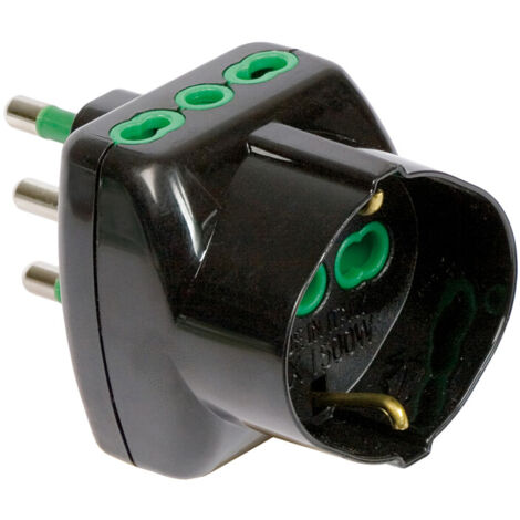 FME 82.241 ADATTATORE 16A 2P+T-2 BIPAS SCHUK NERO- 1,0 pz