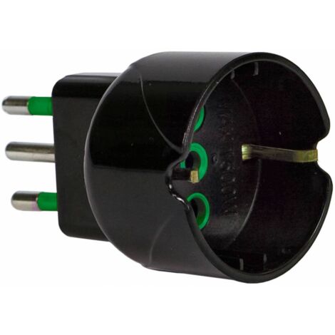 FME 82.601 ADATTATORE 10A 2P+T-SCHUKO GARANTI NERO - 50 pezzi