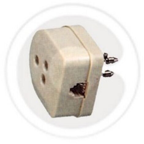 Fme art 27.170 presa + spina doppia tripolare per telefono plug 6/4c blister