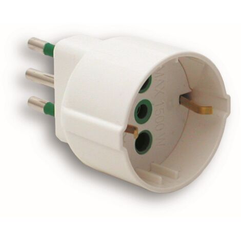 Fme art 82.120 adattatore semplice 2 posti da 10A a 16A schuko CEI