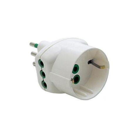 FME ART 82.210 Adaptateur triple 2 prises 10A + T Schuko 16A Normes CEI