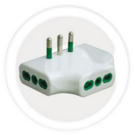 FME ART 82.220 Adaptateur plat triple multiple 3 prises by-pass 2P + T