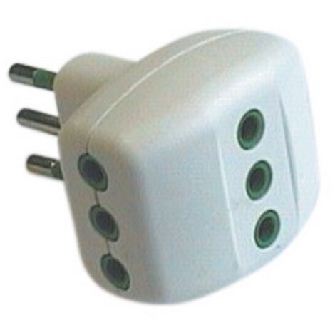 Fme art 87.200 adattatore multiplo triplo da 2P 10A+T a 3 prese italiane