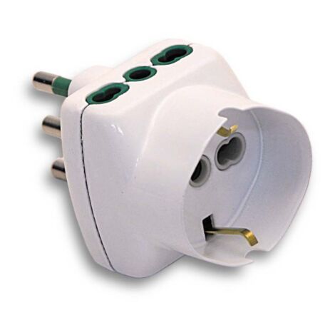 FME ART 87.210 Adaptateur triple multiple 2P 10A + T Schuko Prise italienne