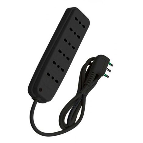 Fme Multipresa 6 Posti con Spina Italiana Angolata Nero