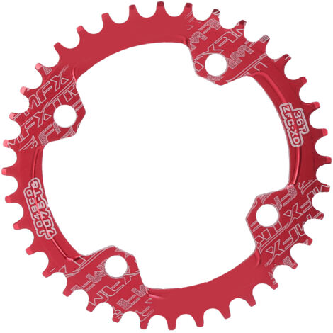 FMFXTR 104BCD Kettenblatt aus Aluminiumlegierung, 36 Zähne, für Mountainbikes, mit positiven und negativen Kettenblättern, Rot