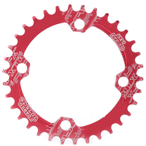 FMFXTR 34-Zahn-Kettenblatt mit Lochkreis 104 mm, Narrow-Wide-Kette für Mountainbikes und Rennräder, rot