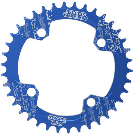 FMFXTR 38T Single-Face-Kettenblatt für Mountainbikes und Rennräder, Narrow-Wide-Design, Blau