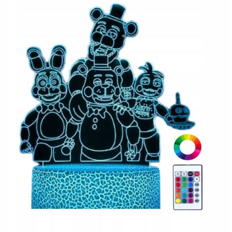 FNAF Five Nights at Freddy's Luce notturna a LED per bambini + telecomando