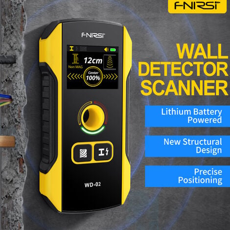 INSMA FNIRSI WD-02 Metal Detector Wall Detector Scanner Cavi AC Tubi metallici in legno Strumento di rilevamento armatura Indicatore luminoso di posizionamento LBTN