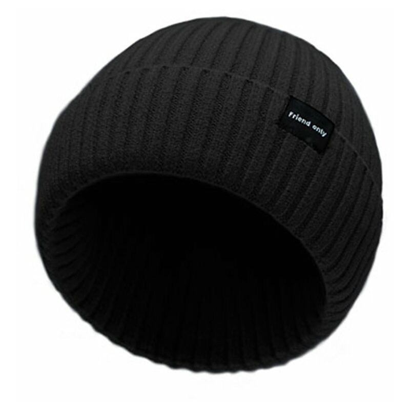 

Cable Knit Beanie Sombreros de punto calidos y suaves Gorras Gorros Beanie gruesos para mujeres y hombres MZ20190821,Negro - FO